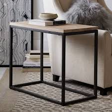 Box Frame Narrow Side Table Wood Antique Bronze Narrow Side Table Side Table Wood Living Room Side Table