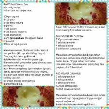 Ditunjukkan resepi untuk menghasilkan bun yang gebu dan lembut serta cream cheese leleh yang akan dijadikan filling roti nanti. Resepi Mudah Red Velvet Cheese Bun Facebook