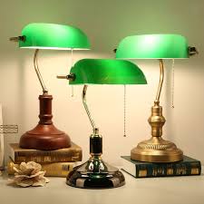 Other examples can feature different colors of glass. Fanhhui Classical Vintage Banker Lamp E27 Table Lamp Glass Lampshade For Bedroom Study Home Reading Desk Lights Desk Lamps Aliexpress