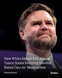 Vice President JD Vance went after the Federal Reserve for declining to  lower interest rates, as President Donald Trump has continuously demanded,  in the latest White House criticism of the bank… |