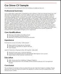 Sincerely, thank you, or best regards are all safe bets. Car Driver Cv Example Myperfectcv