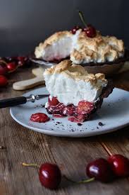 Christmas desserts always included my mother's chocolate meringue pie growing up in the 60's. Cherry Chocolate Meringue Pie Meike Peters Eat In My Kitchen
