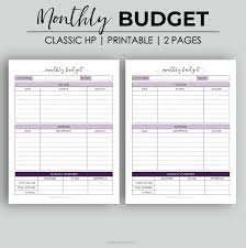 Classic Hp Monthly Budget Expense Tracker Income Tracker Etsy Budget Planner Printable Budget Planner Free Free Budget Printables