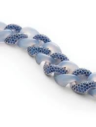 link bracelet in blue chalcedony sapphire 18k yellow gold chalcedony jewellery jewelry trends link bracelets
