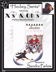 Nintendo (nes) ice hockey cross stitch pattern. Xs And Ohs Hockey Santa Stocking Cross Stitch Pattern 123stitch