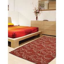 Tapis de sol de chambre floral romantique, tapis imprimé de rose douce pour salon moderne, tapis décoratif de fleur de style miteux de styliste. Tapis Rouge Et Beige Cdiscount