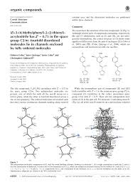 E)-3-(4-Methylphenyl)-2-(2-thienyl)acrylonitrile has Z′ = 0.75 in the space  group C2/m: fourfold disordered molecules lie in channels enclosed by fully  ordered molecules