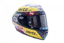 In a complete set, a motogp rider wears a helmet, leather suit, gloves, boots, back protector and chest protector. Motorcycle Helmets Of Motogp 2018 Riders
