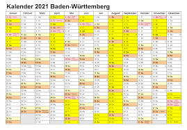 Drucken sie kostenlose vorlagen des kalender juni bis september 2021 ausdrucken hier aus. Feiertagen 2021 Baden Wurttemberg Kalender Druckbarer 2021 Kalender