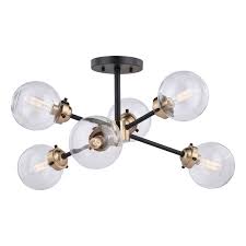 Slice 6 round led warm white flush mount in brushed nickel. Orbit 25 In W Bronze Gold Industrial Sputnik Semi Flush Mount Ceiling Light Clear Glass 25 In W X 12 25 In H X 25 In D Overstock 28386898