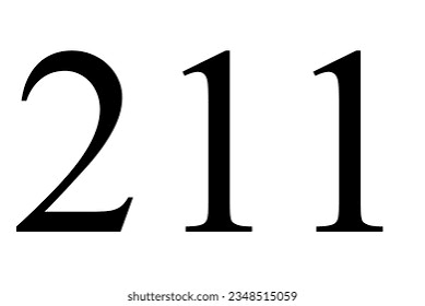 Number 211 Black On White Background Stock Illustration 2348515059 |  Shutterstock