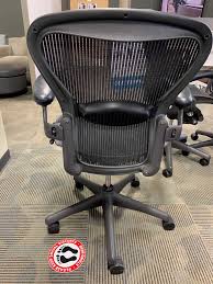 Whether it's being used as a work chair, side chair and stool, it will support the full range of all types of office work. Used Herman Miller Aeron Ergonomic Mesh Desk Chair Graphite Size B