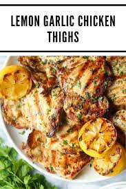 Juicy oven baked chicken breast cafe delites. Lemon Garlic Chicken Thighs Chicken Recipes Boneless Skinless Chicken Recipe Lemon Garlic Chicken Thighs