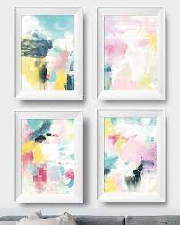 Interior large wall paintings,large wall paintings home,large wall paintings ideas,large wall paintings style,large wall paintings type, resolution: Amazing Value For 100 Original Abstract Artwork Downloadable Prints A Set Of Four Bright Fresh Abstract P Abstract Art Prints Original Abstract Art Abstract