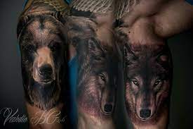 Bear Wolf Half Sleeve Half Sleeves Bear Wolf