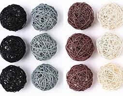Amazon Com Byher 12 Pack Wicker Rattan Balls Decorative Balls For Bowls Vase Filler Coffee Table De In 2020 Decorating Coffee Tables Vase Fillers Vase With Lights