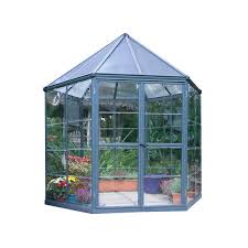 Palram 8 Ft X 7 Ft Oasis Hexagonal Greenhouse 704053 The Home Depot Diy Greenhouse Backyard Greenhouse Homemade Greenhouse