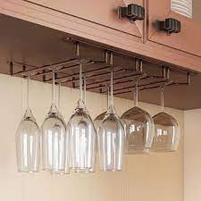 Before stashing that glass, make sure it is clean and polished! Amazon Com They Need To Be Brushed Silver Hanging Wine Glass Rack Wine Glass Hanger Wine Glass Rack