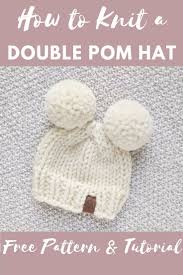 This free knitting pattern for a bobble hat is based on the skiing hats which are fashionable at present. Click For The Free Knitting Pattern With Video Tutorials From Www Kniftyknittings Com Baby Hat Knitting Pattern Knitting Patterns Free Hats Baby Hats Knitting