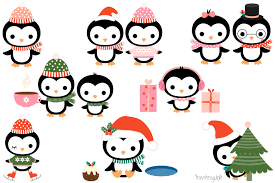 Pin the clipart you like. Christmas Penguins Clipart Set Cute Penguin Clip Art Collection Winter Clipart Kawaii Penguin By Pravokrugulnik Thehungryjpeg Com