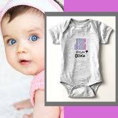 Olivia, Girl's Name Whimsical Folk Art Baby Bodysuit