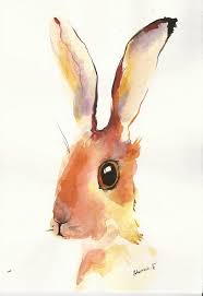 Yellow Hare Original Watercolor Painting Contemporary Water Colour Bunny Nursery Art Watercolor Paintings Original Watercolor Painting Butterfly Watercolor
