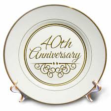 On your 40th wedding anniversary, surprise your spouse with a unique gift that symbolizes your love. East Urban Home 40th Anniversary Gift For Celebrating Wedding Anniversaries 40 Years Married Together Porcelain Decorative Plate Wayfair