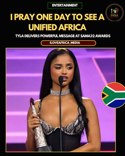 South African global superstar Tyla delivered a powerful message of African unity while accepting the International Achievement Award at the 32nd South African Music Awards. During her emotional homecoming moment, Tyla celebrated