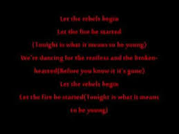 Tonight Is What It Means To Be Young Lyrics Young Lyric The Rock Movies Lyrics