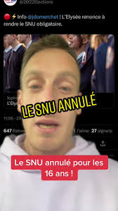 Le SNU est donc annulé……pour l’instant #snu #ados #eleve #lyceens