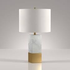Evoke Classical Italian Decor With This Carrara Style Marble Lamp The Weighty Solid Marble Base Is Nestled Into A Sub Marble Lamp Brass Table Lamps Table Lamp