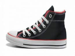 Black And Red Converse High Tops Converse All Star Korea Style Black Red High Top Canvas Shoes Red High Tops Canvas Shoes Converse Chuck Taylor High Top Sneaker