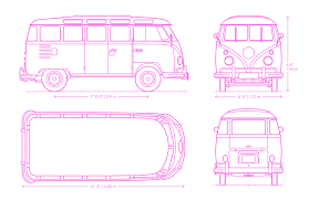 Black, gray, navy blue, white choose size: Volkswagen Type 2 Microbus Dimensions Drawings Dimensions Com