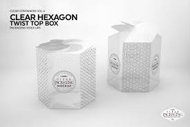 Clear Hexagon Twist Top Box Mockup Box Mockup Hexagon Packaging Mockup