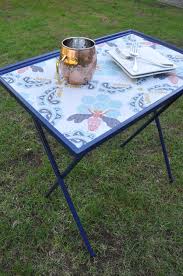 Tv Trays Turned Camping Sidetables 15 Tv Tray Makeover Vintage Tv Trays Tv Trays