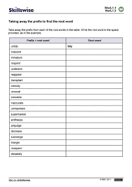 Taking Away The Prefix To Find The Root Word Root Words Suffixes Worksheets Prefix Worksheet