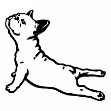 Black And White Frenchie Clipart French Bulldog Yoga Pose Car Decal French Bulldog Art Car Stickers Cartoon Dog