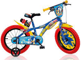 Dino Bikes, 614-SC Kids Bike Bicycle, Sonic The Hedgehog, 14 inch with  training wheel with stabilisers and drinks bottle, suits child 4-7 Years,  Blue, Yellow, Red : Amazon.co.uk: Sports & Outdoors