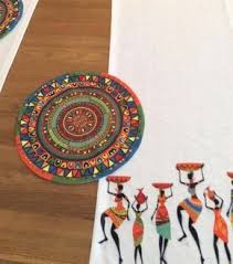 Afrika Etnik Desen Amerikan Servisi Kanavice Ortuler Hiristiyan Dekorasyon Elisleri