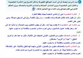 عد إلى مراجعك أو إلى أحد المراجع اللغوية واذكر الفرق بين النكرة المقصودة والنكرة غير المقصودة وبين المنادى المضاف المتصدر الاول