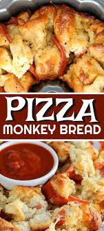 This Easy Pizza Monkey Bread Is Stuffed With Pepperoni Mozzarella Cheese And Garlic All Baked Together Pizza Monkey Bread Monkey Bread Monkey Bread Recipes