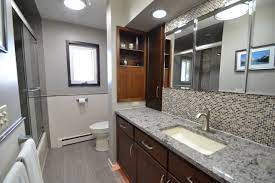 Bathroom is that area of your home where you recline after an exhausted day. Narrow Bathroom Renovation Transitional Bathroom New York By Revisions Interior Design Houzz