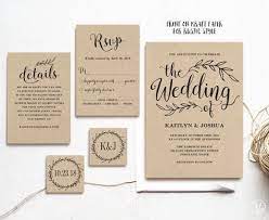Vintage Wedding Invitation Template Rustic Wedding Invitation Etsy Wedding Invitations Printable Templates Kraft Wedding Invitations Wedding Invitation Templates Rustic