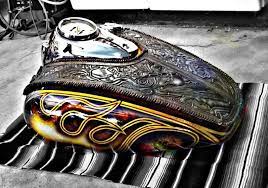 Misfitskinny Kustoms Bike Tank Motorcycle Tank Leather Tooling