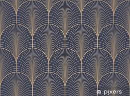 Vintage Tan Blue And Brown Seamless Art Deco Wallpaper Pattern Vector Wall Mural Easy Installation 365 Day Money Ba Art Deco Wallpaper Art Deco Design Deco