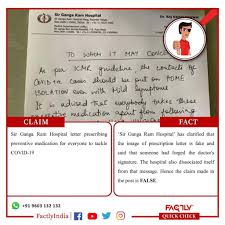 / 11+ doctor letterhead examples download now. Sir Ganga Ram Hospital Clarified That Their Letterhead Prescribing Preventive Medication For Covid 19 Is Fake Factly