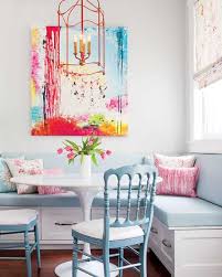 white kitchen decorating with colorful