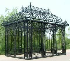 Online kaufen zu günstigen preisen! Casa Padrino Luxus Jugendstil Garten Pavillon Schwarz 593 X 379 X H 520 Cm Eleganter Schmiedeeisen Gartenhaus Edel Prunkvoll