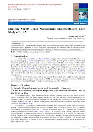 Pdf Strategic Supply Chain Management Implementation Case Study Of Ikea