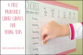 4 free printable chore charts for young kids everydayfamily